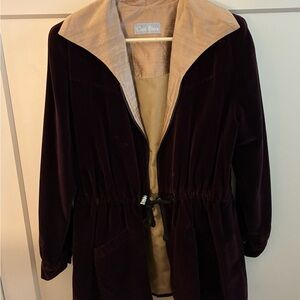 VTG Women's Velvet Jacket - Purple/Marion/Wine and Tan
